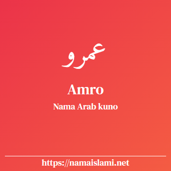arti nama amro yang merupakan nama islami untuk laki-laki dilengkapi dengan tulisan huruf arab dan maknanya