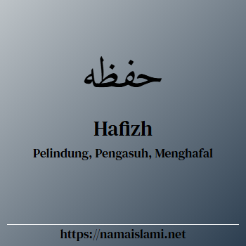 arti nama hafizh yang merupakan nama islami untuk laki-laki dilengkapi dengan tulisan huruf arab dan maknanya