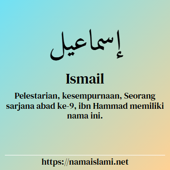 arti nama ismail yang merupakan nama islami untuk laki-laki dilengkapi dengan tulisan huruf arab dan maknanya