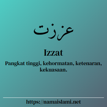 arti nama izzat-udden yang merupakan nama islami untuk laki-laki dilengkapi dengan tulisan huruf arab dan maknanya