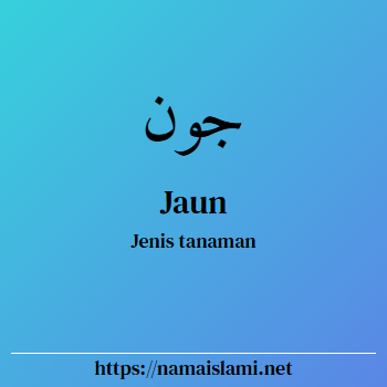 arti nama jaun yang merupakan nama islami untuk laki-laki dilengkapi dengan tulisan huruf arab dan maknanya