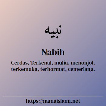arti nama nabih yang merupakan nama islami untuk laki-laki dilengkapi dengan tulisan huruf arab dan maknanya