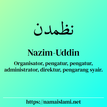 arti nama nazim yang merupakan nama islami untuk laki-laki dilengkapi dengan tulisan huruf arab dan maknanya