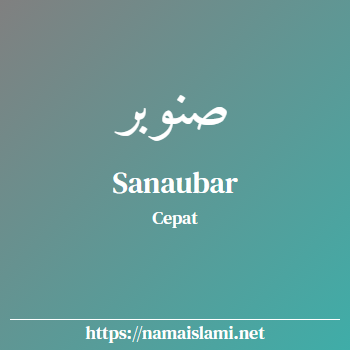 arti nama sanaubar yang merupakan nama islami untuk laki-laki dilengkapi dengan tulisan huruf arab dan maknanya