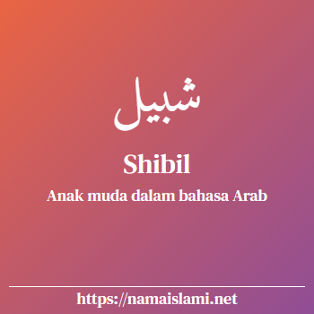 arti nama shibil yang merupakan nama islami untuk laki-laki dilengkapi dengan tulisan huruf arab dan maknanya