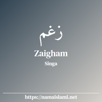 arti nama zaigham yang merupakan nama islami untuk laki-laki dilengkapi dengan tulisan huruf arab dan maknanya