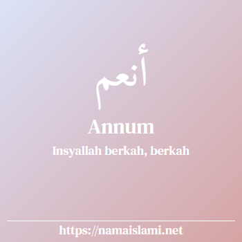 arti nama annum yang merupakan nama islami untuk perempuan dilengkapi dengan tulisan huruf arab