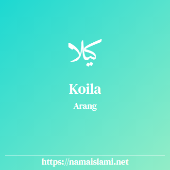 arti nama koila yang merupakan nama islami untuk perempuan dilengkapi dengan tulisan huruf arab