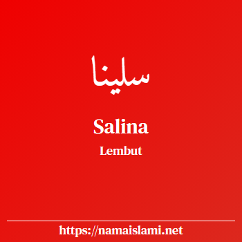 arti nama salina yang merupakan nama islami untuk perempuan dilengkapi dengan tulisan huruf arab