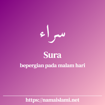 arti nama sura yang merupakan nama islami untuk perempuan dilengkapi dengan tulisan huruf arab